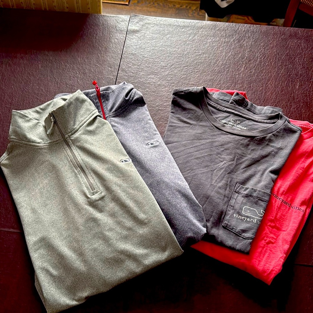 Lot of 4 Vineyard Vines Shirts/1/4 Zips
